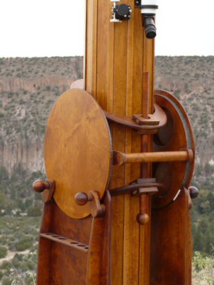 wooden telescope vertical closeup base.JPG