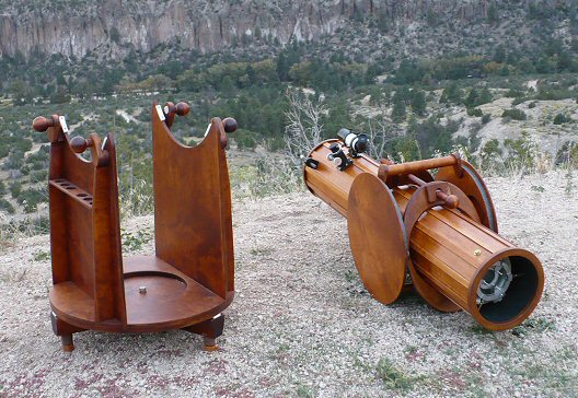 Wooden telescope clamp tube and base.JPG